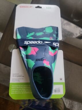 Speedo Kids'  S(9-10) Swim Fin - Green Marble
